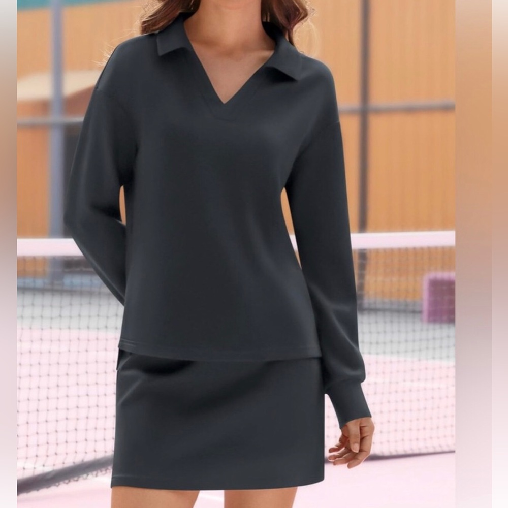 NWT Casly Lamiit 2 Pc Skort Set Dark Gray M
